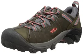 1022815 KEEN WOMEN'S TARGHEE 2 LOW HEIGHT WATERPROOF HIKING SHOES Magnet/Coral - Like New