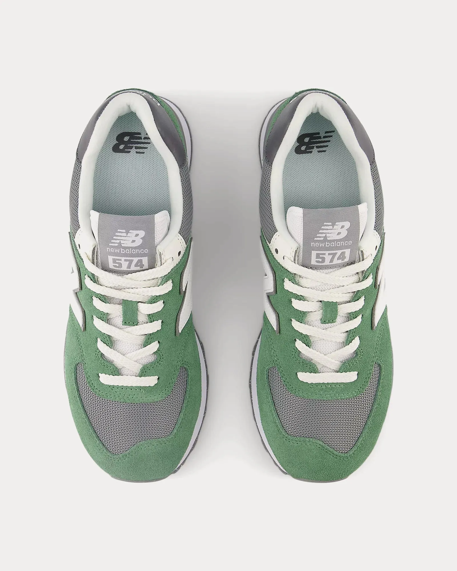 574 Mallard Green / White / Shadow Grey Low Top Sneakers