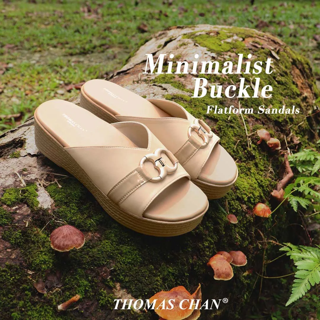 [Add to Cart RM129] Minimalist Buckle Flatform Sandals 2"inch [Cushioned Footbed Series]