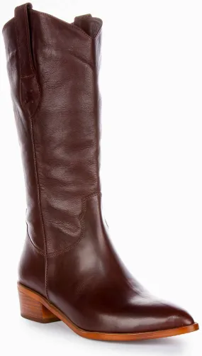 Anna Mid Calf Boots In Brown