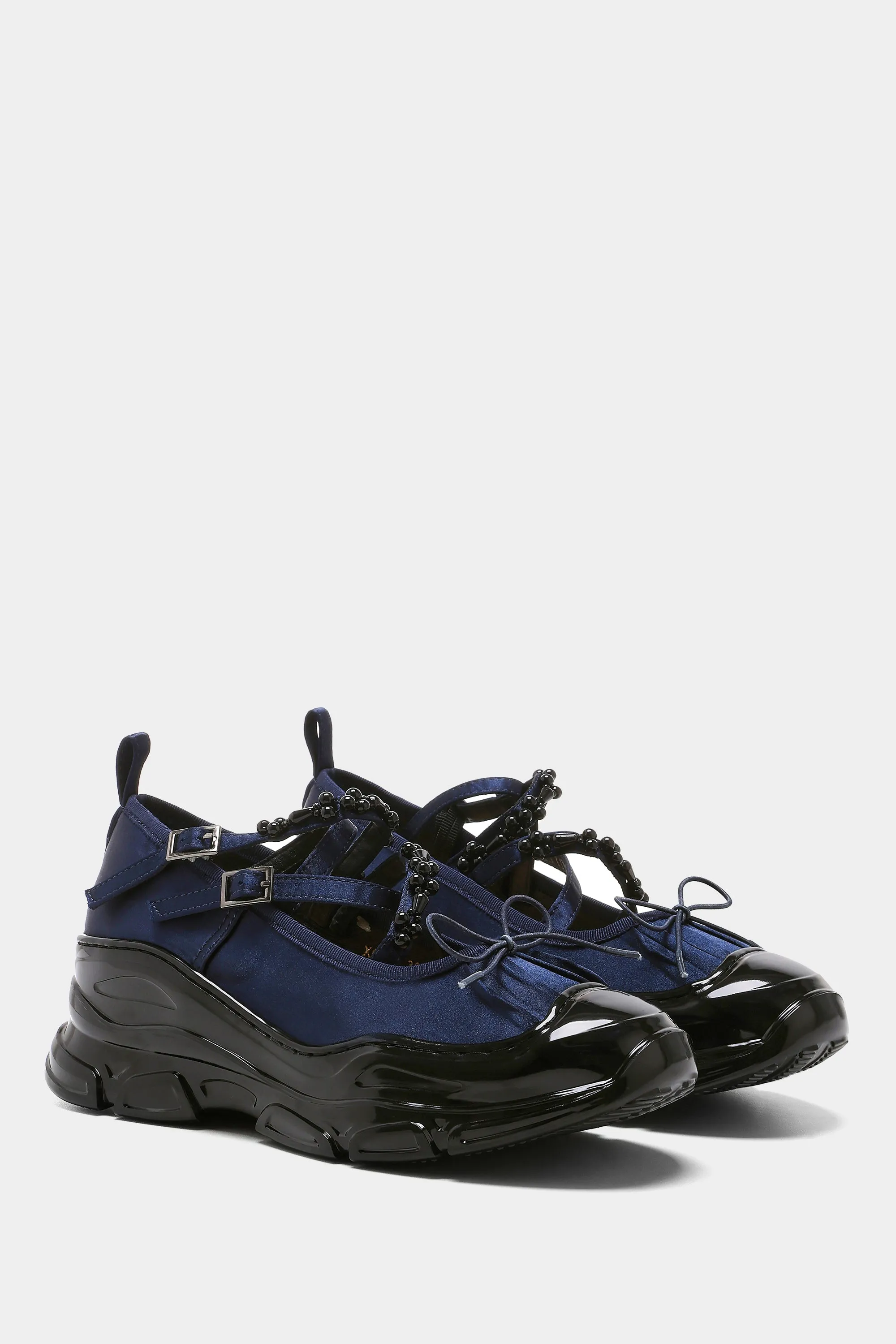 Ballet Sneakers - Navy Blue with Pearls