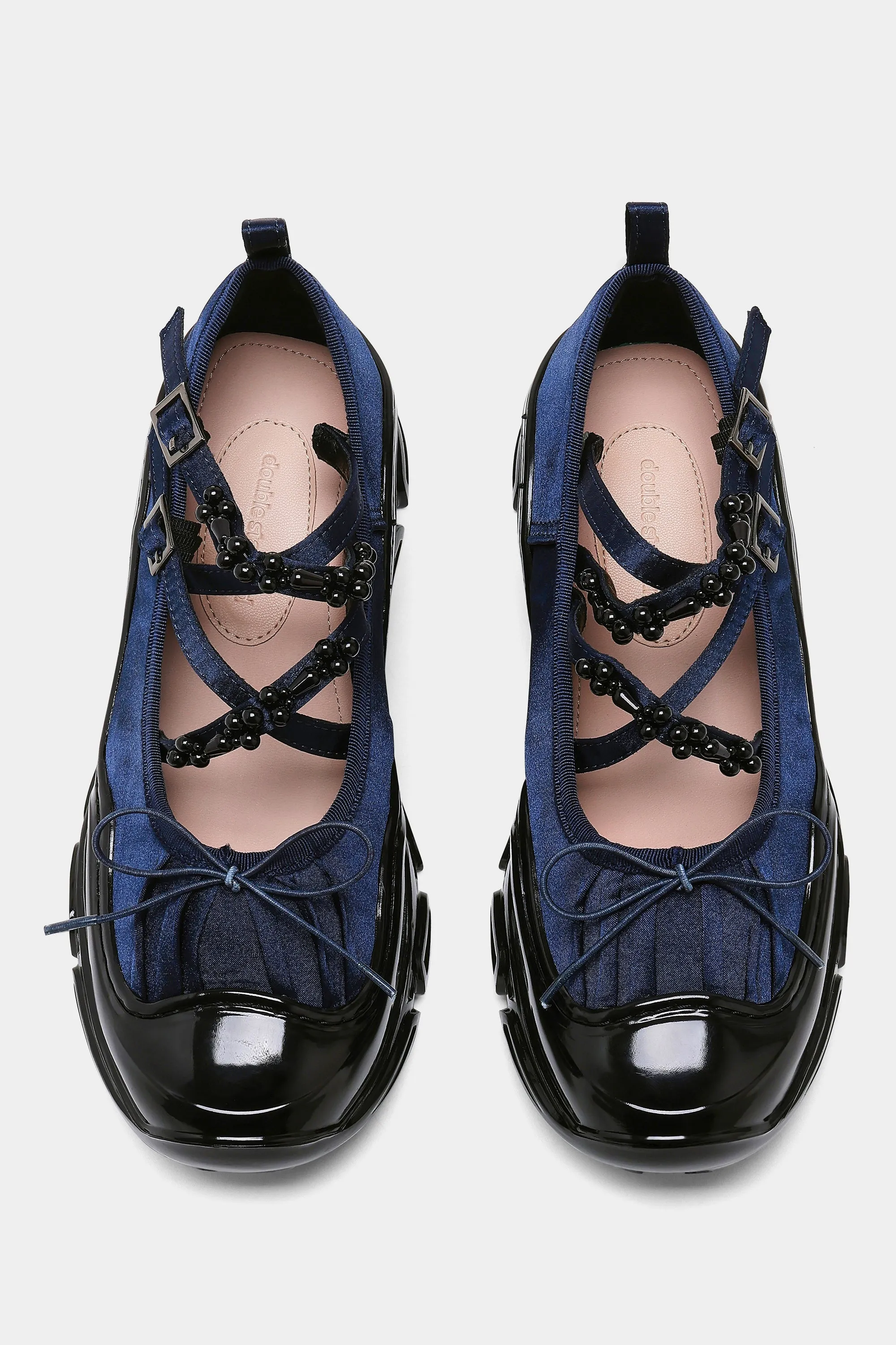 Ballet Sneakers - Navy Blue with Pearls