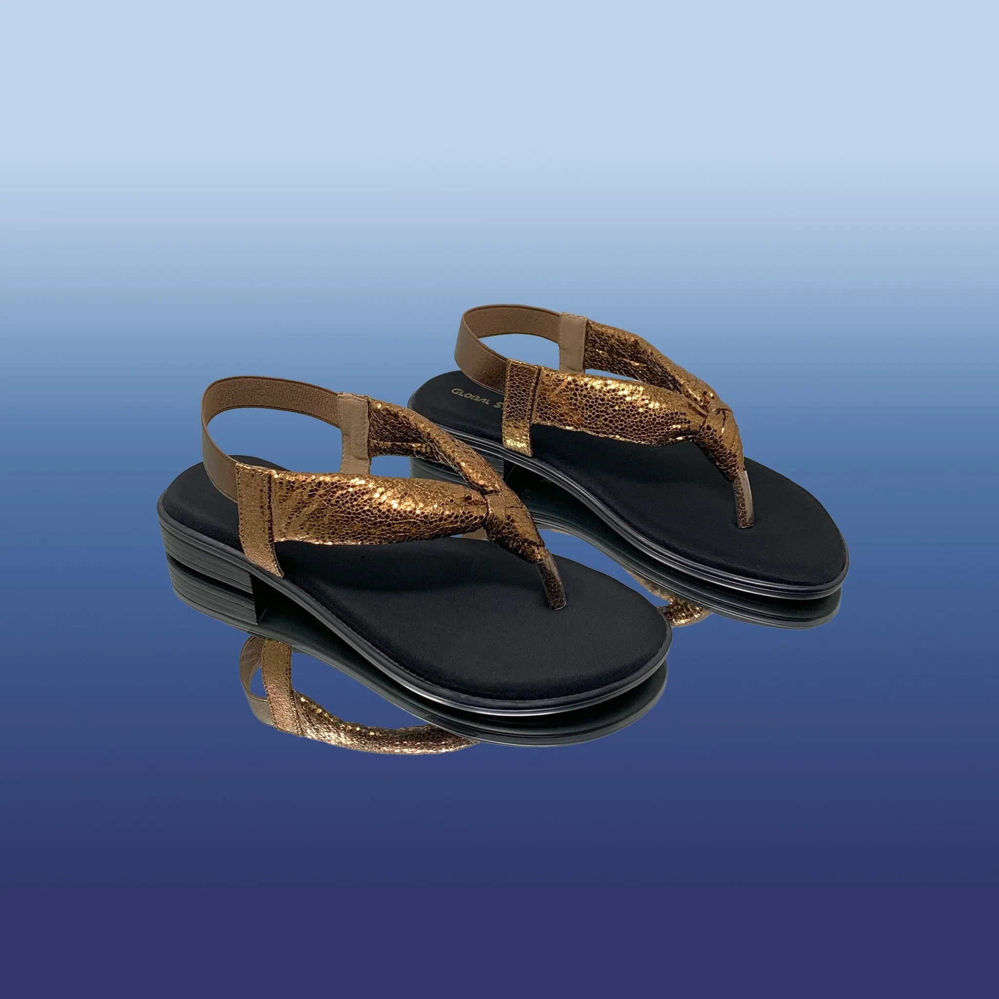 Bronze Metallic Knot Sandals