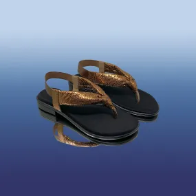 Bronze Metallic Knot Sandals