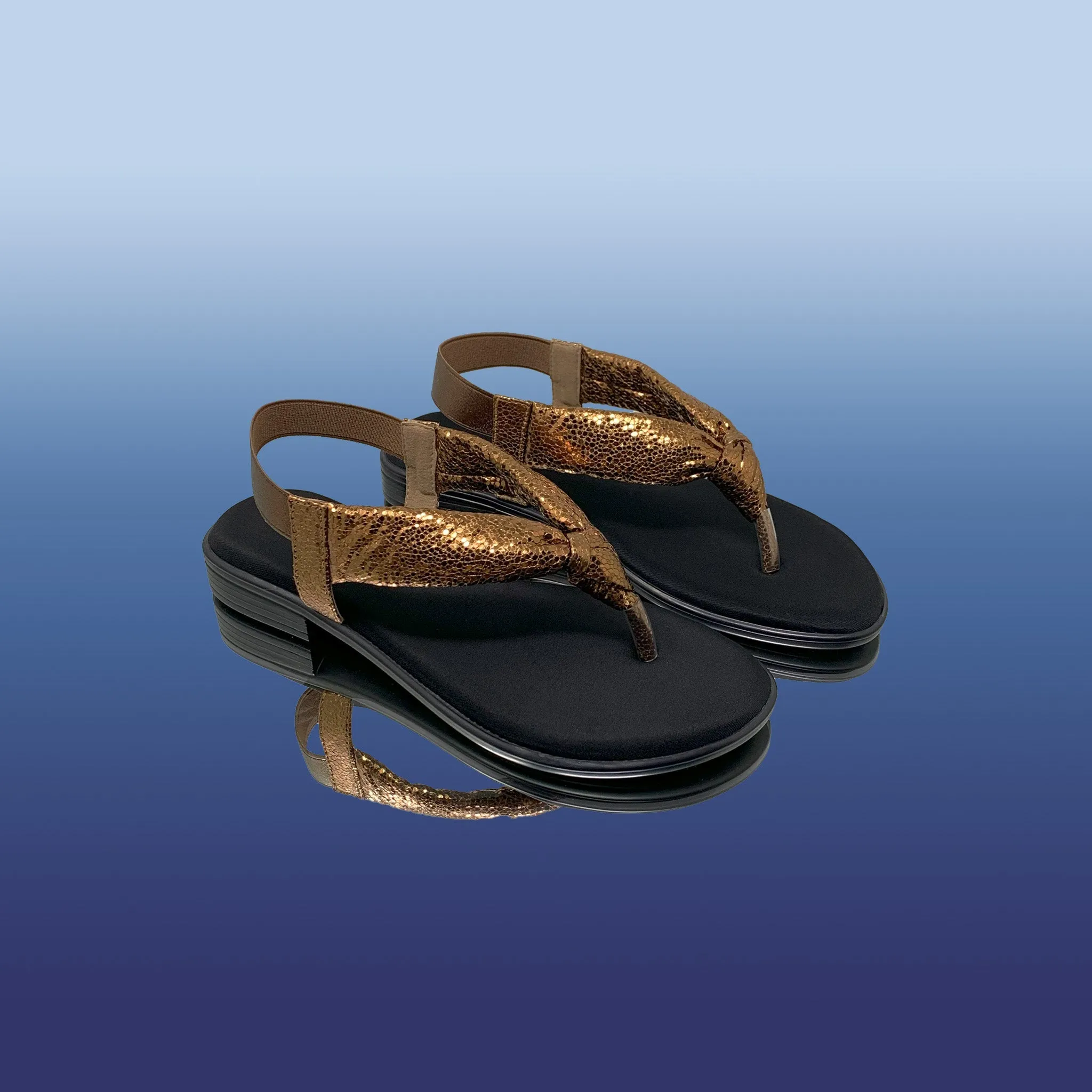 Bronze Metallic Knot Sandals