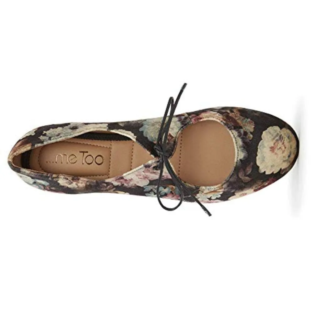 Cacey Black Floral Me Too Flat I-1-112235