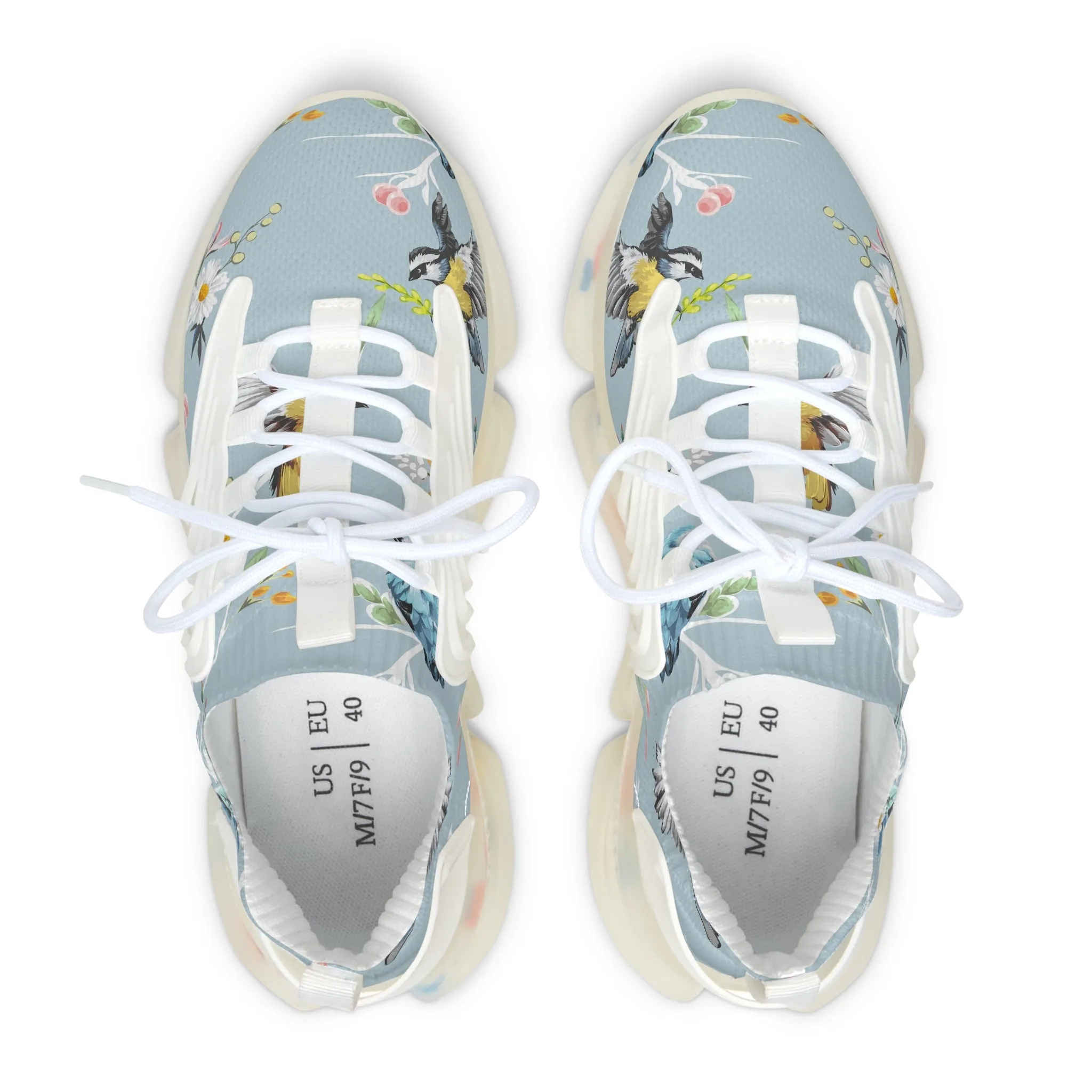 Colored Birds Women's Mesh Sneakers