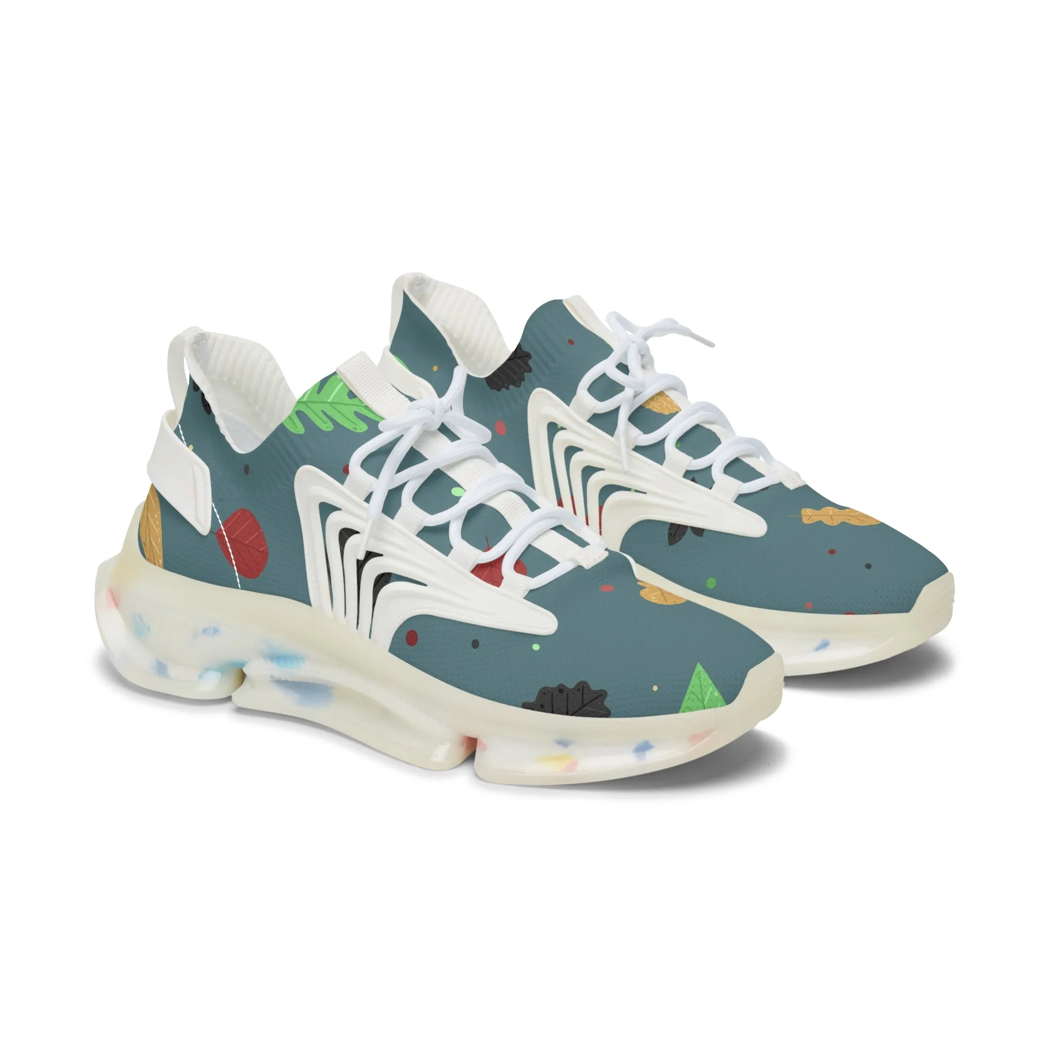 Colorful Fall Leaves Women's Mesh Sneakers