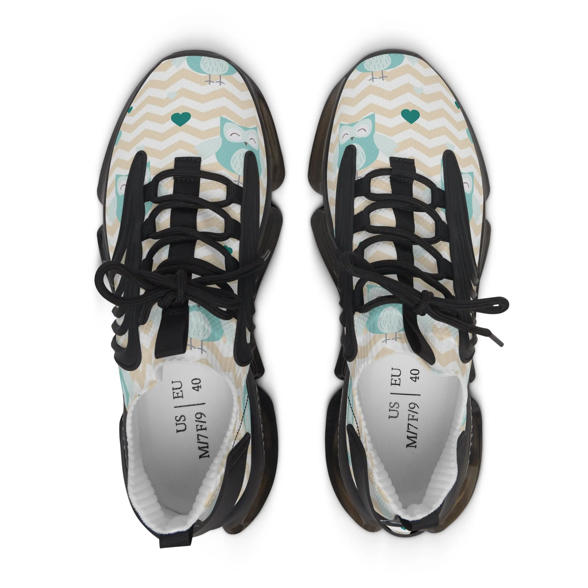 Cute Blue Owls Women's Mesh Sneakers