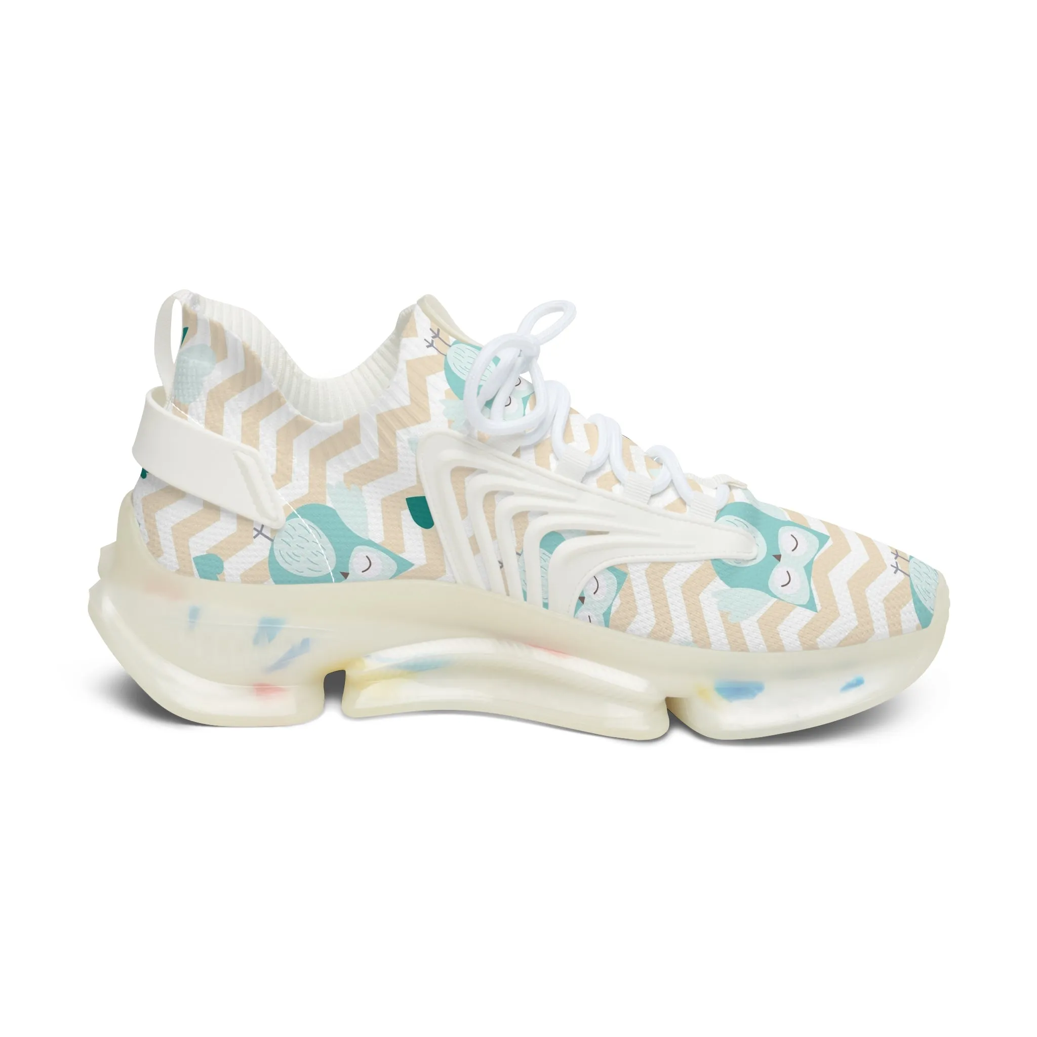 Cute Blue Owls Women's Mesh Sneakers
