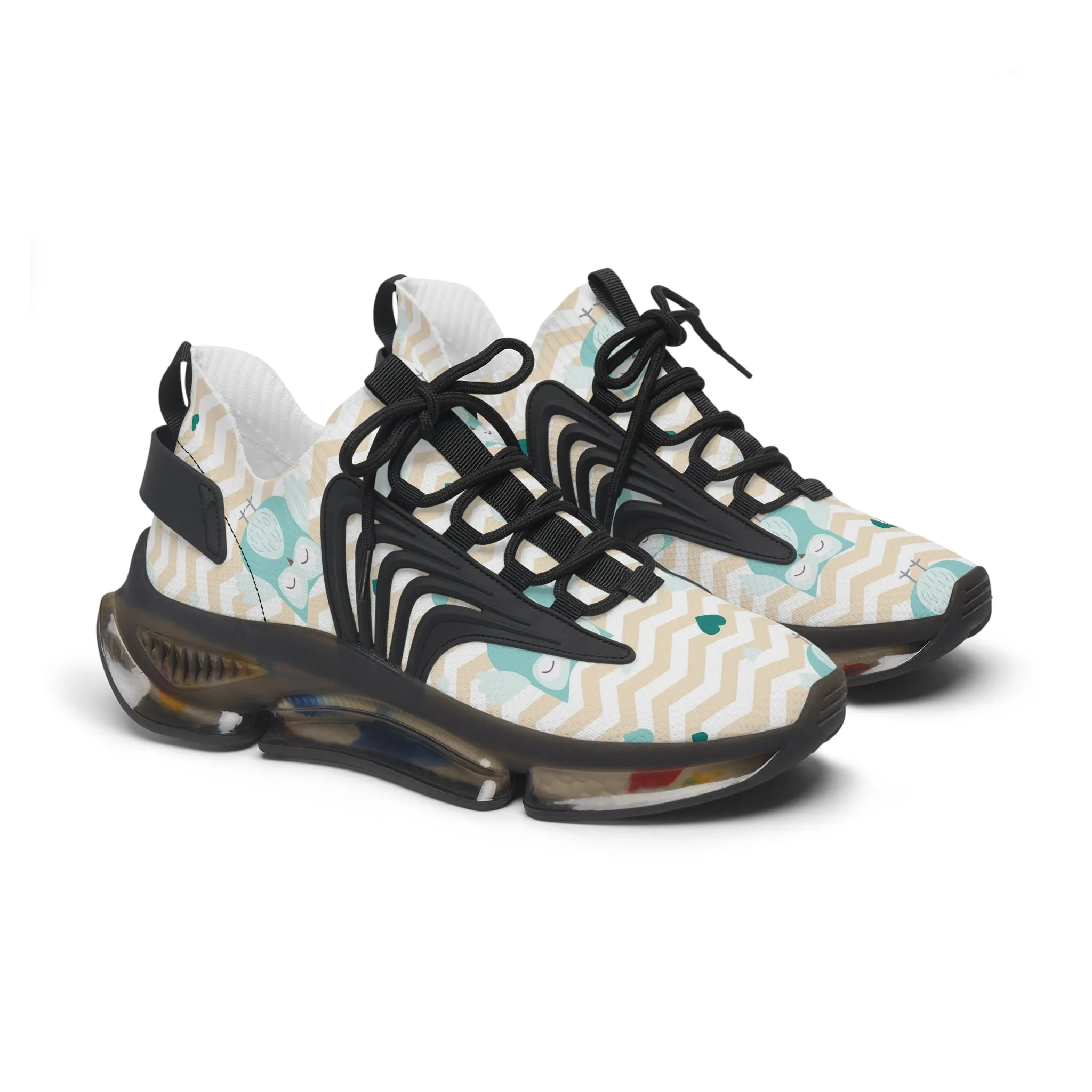 Cute Blue Owls Women's Mesh Sneakers
