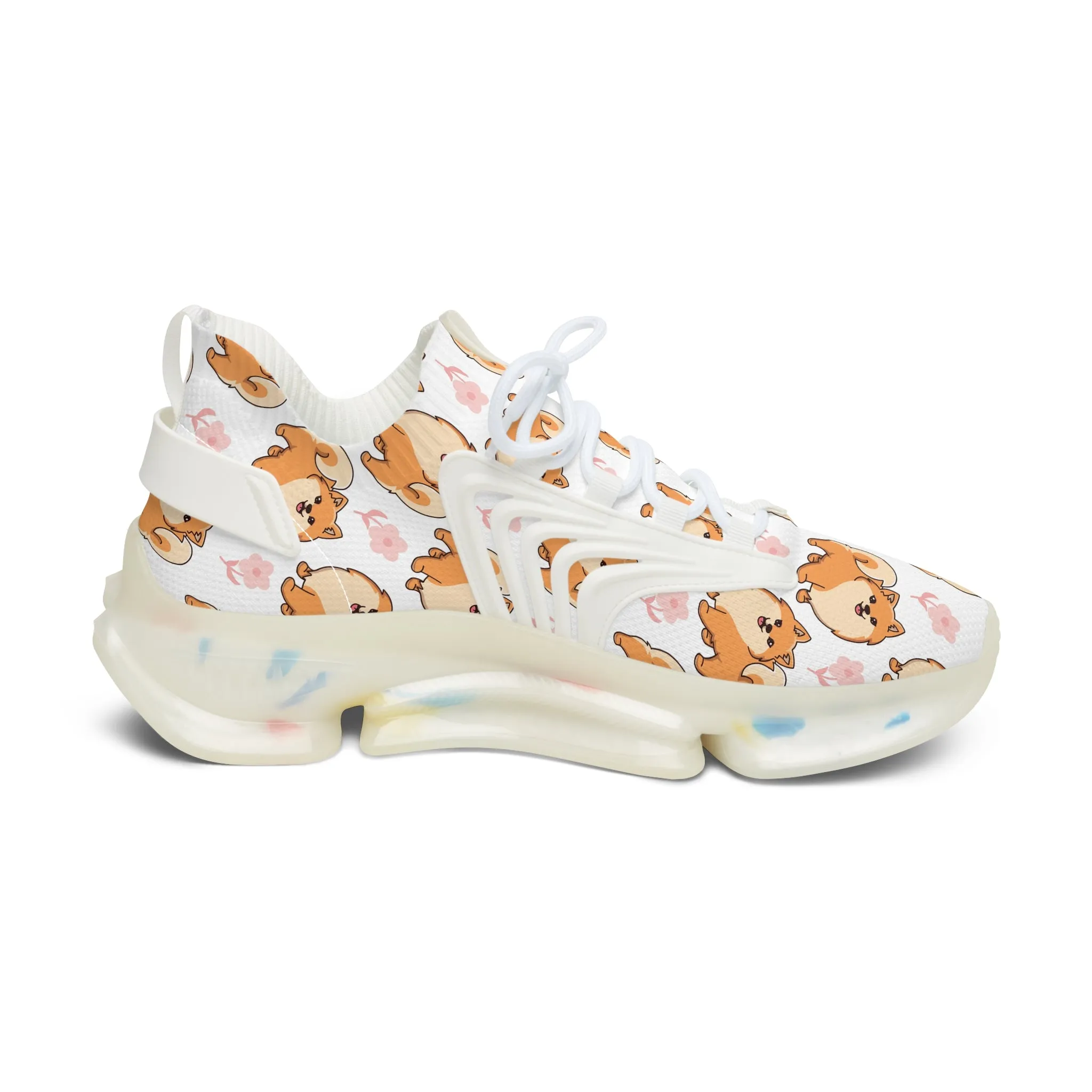 Cute Pomerian Dog Women's Mesh Sneakers