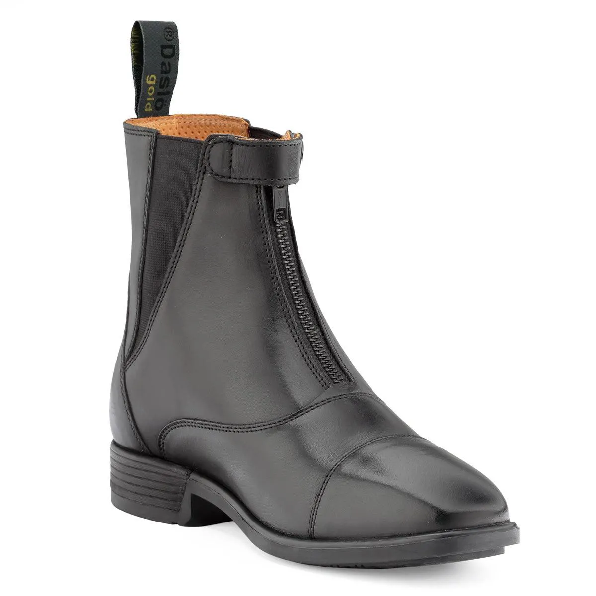 Daslo gold leather jodhpur boots with zip