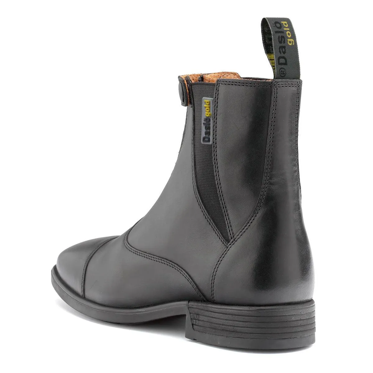 Daslo gold leather jodhpur boots with zip