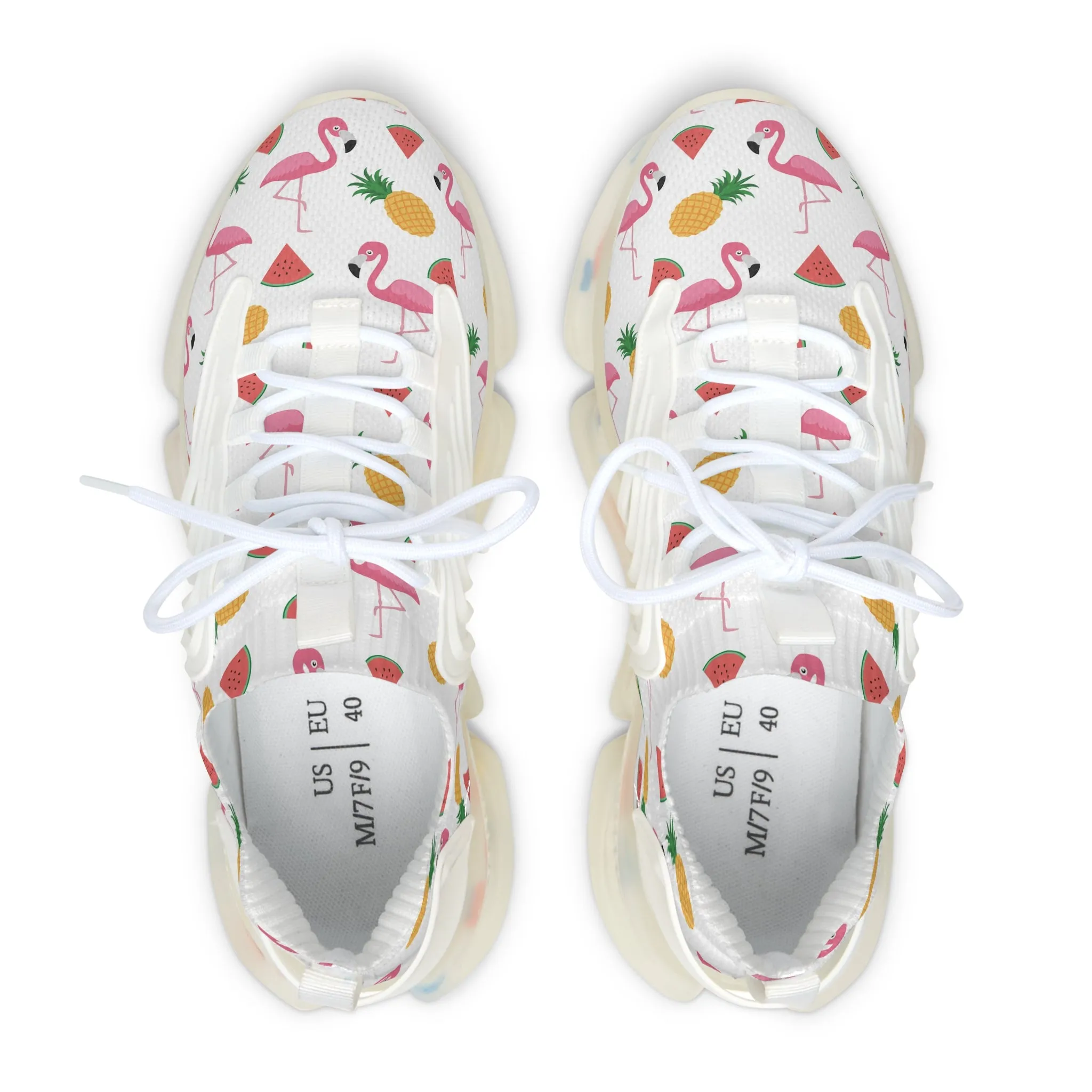 Flamingo and Fruit Women's Mesh Sneakers