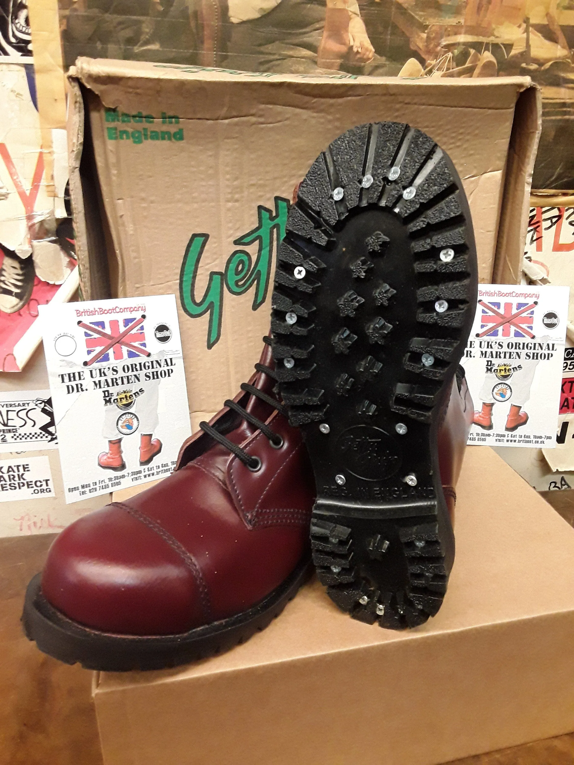 Getta Grip 10 Hole Made in England Oxblood Steel Size 6.5