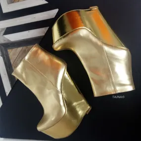Golden Ankle 16 cm Wedge Booties