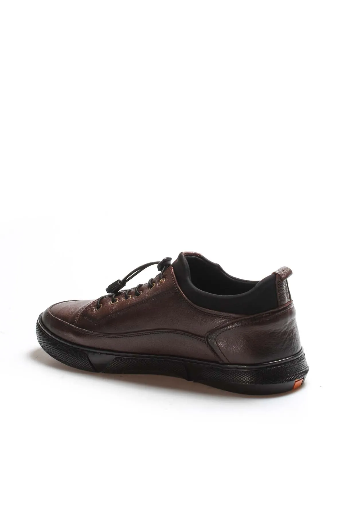 Men's Brown Leather Lace-Up Shoes with Durable Sole - Wessi