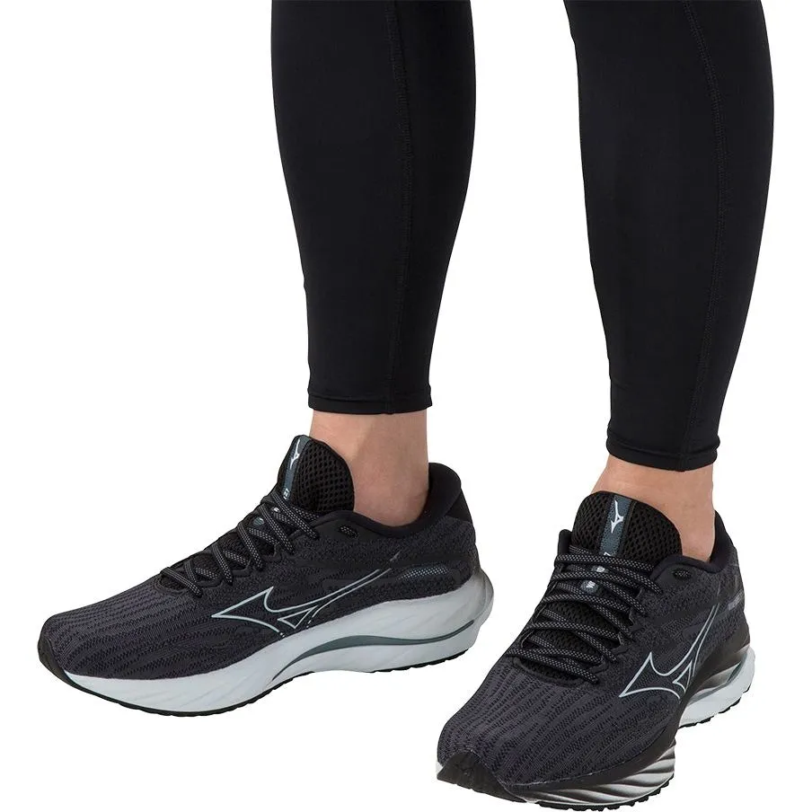 Mizuno Wave Rider 27 WIDE FIT (2E) Mens Running Shoes - Black