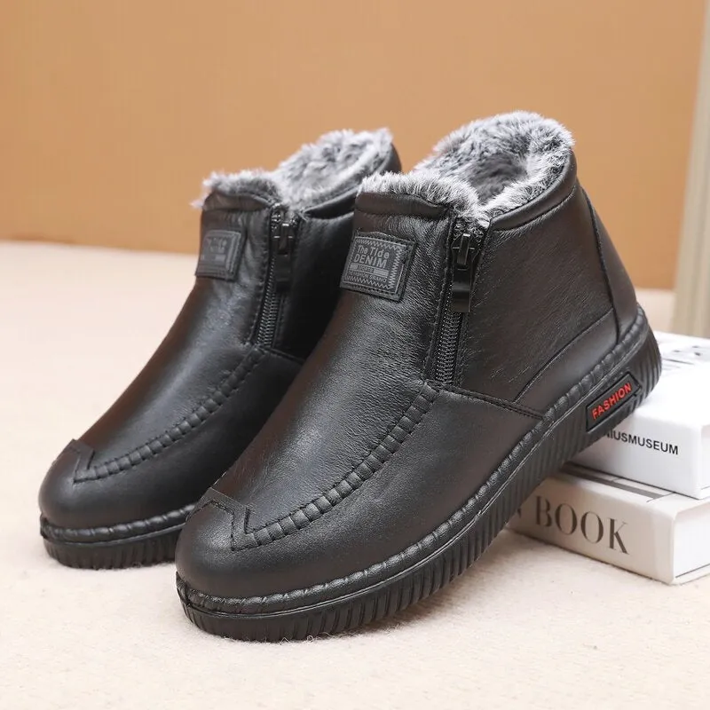 Nanccy  Non-slip Winter Leather Boots Womens