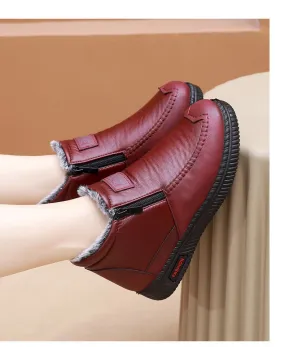 Nanccy  Non-slip Winter Leather Boots Womens