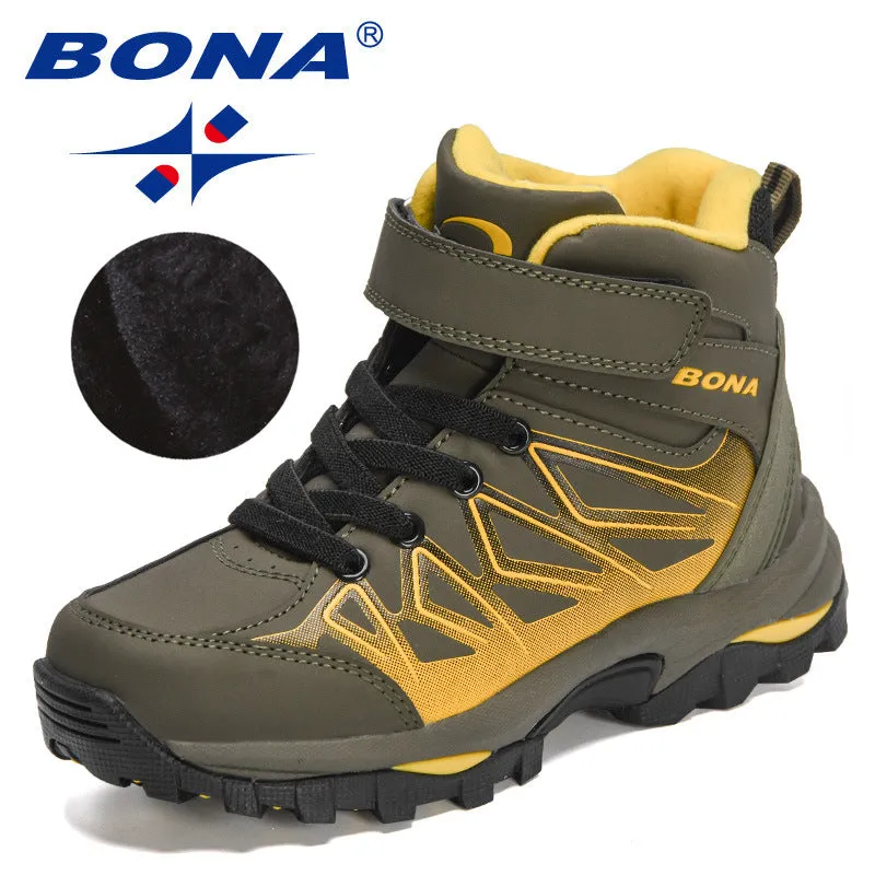 New Designers Plush Hiking Shoes Children High Top Casual Sneakers