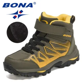 New Designers Plush Hiking Shoes Children High Top Casual Sneakers