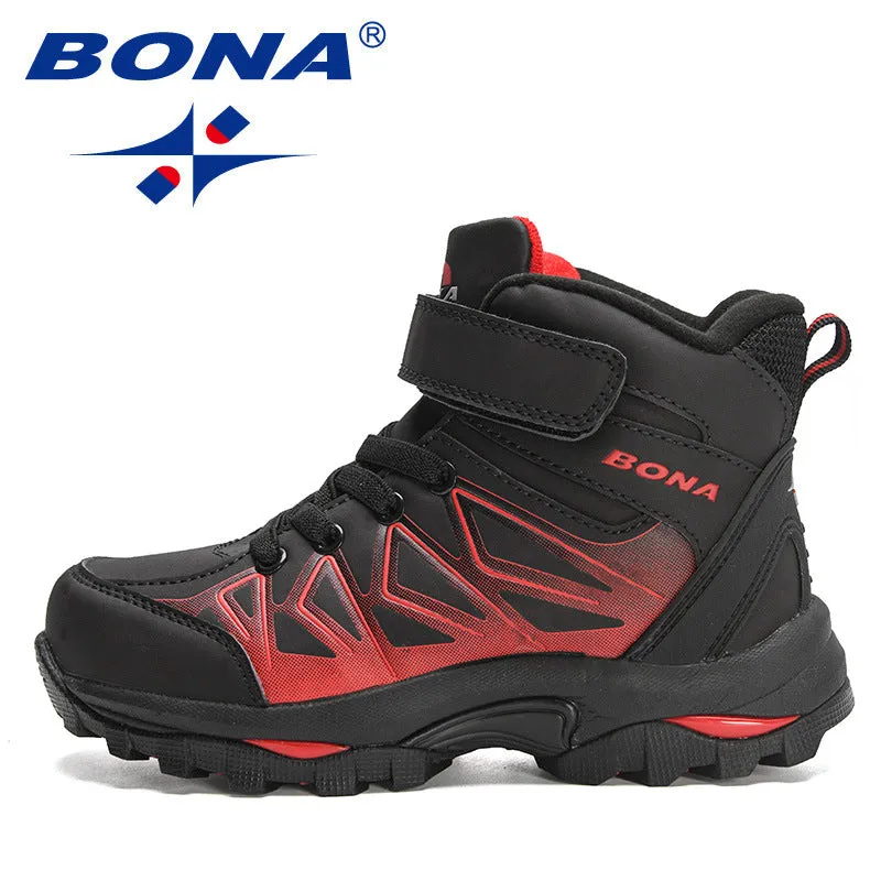 New Designers Plush Hiking Shoes Children High Top Casual Sneakers