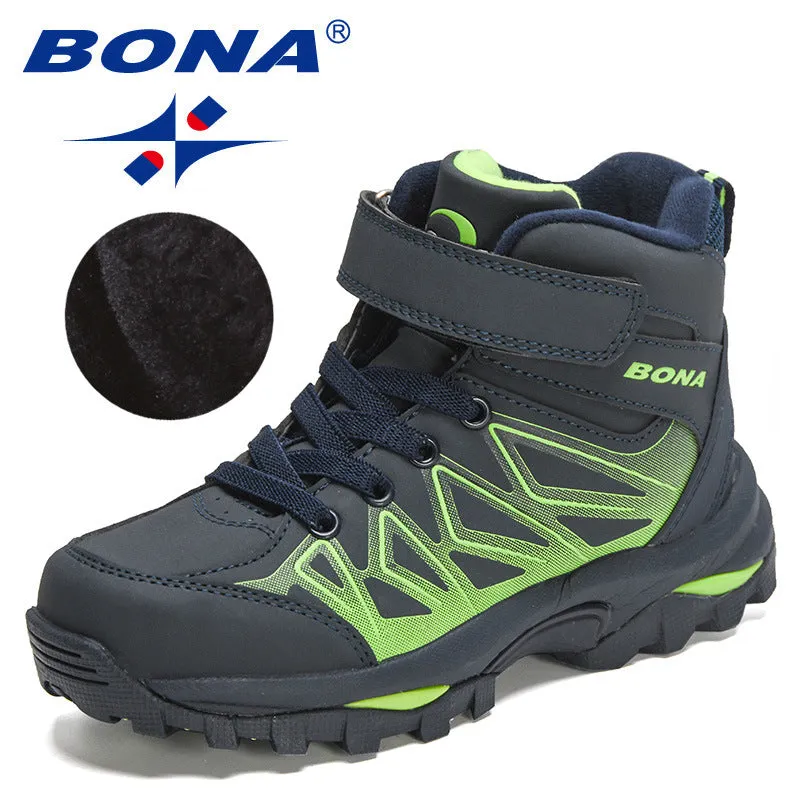 New Designers Plush Hiking Shoes Children High Top Casual Sneakers