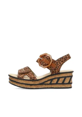 Rieker Detail Strap Wedge 68176 Sandals