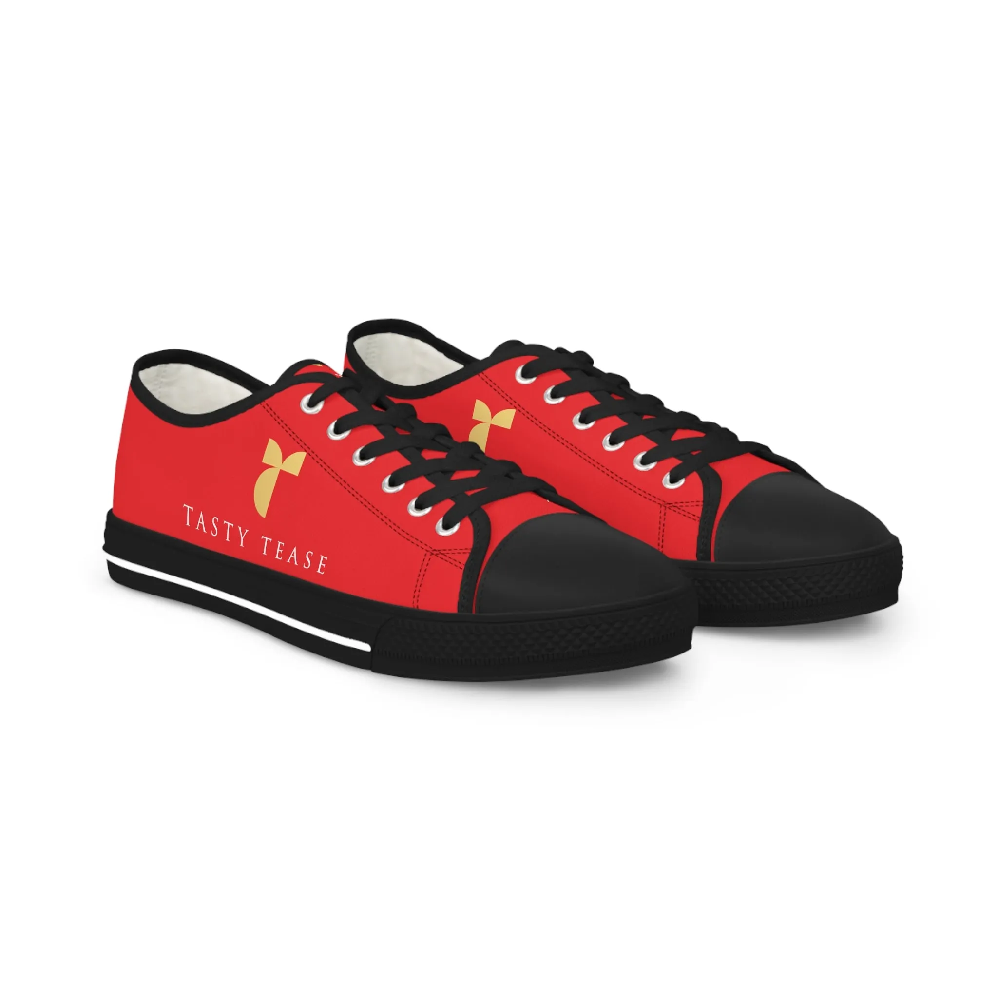 Tasty Tease Men's Low Top Sneakers (Red)