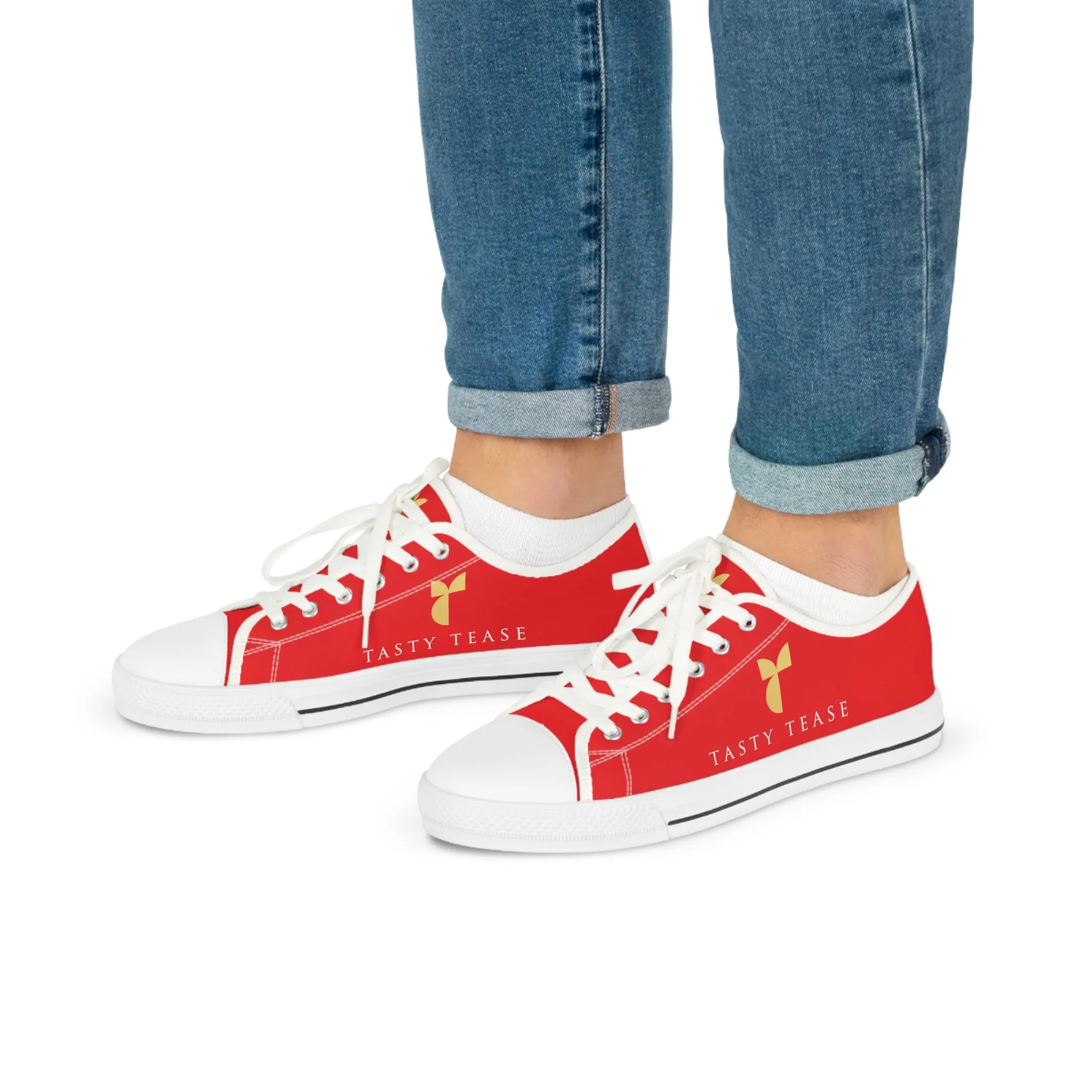 Tasty Tease Men's Low Top Sneakers (Red)