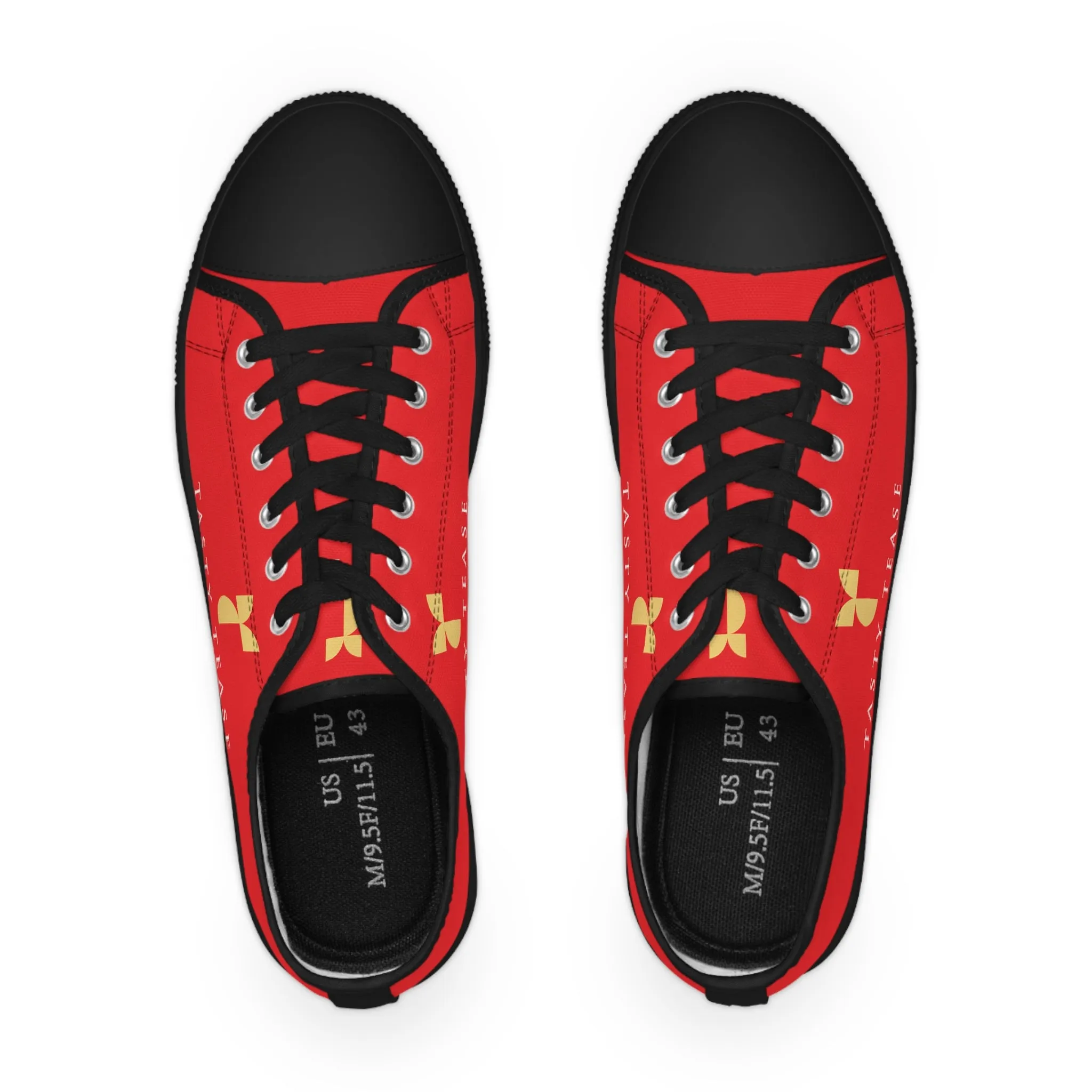 Tasty Tease Men's Low Top Sneakers (Red)