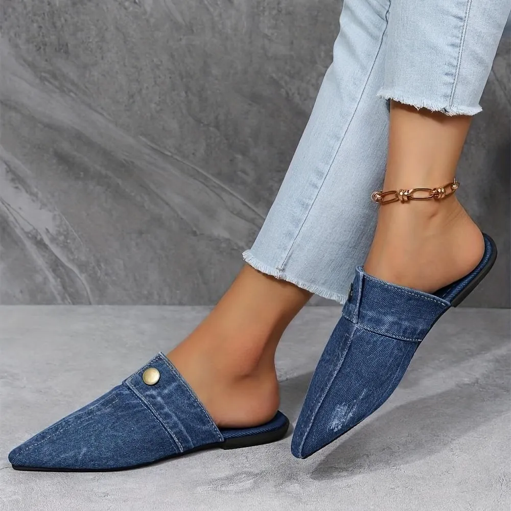 Women's Flat Pointed Toe Slip On Non Slip Shoes