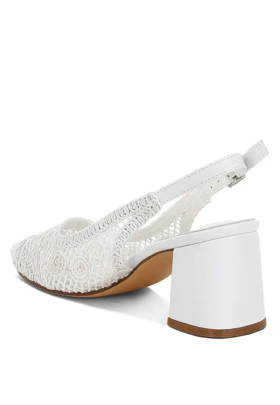 Woven Design Slingback Sandals