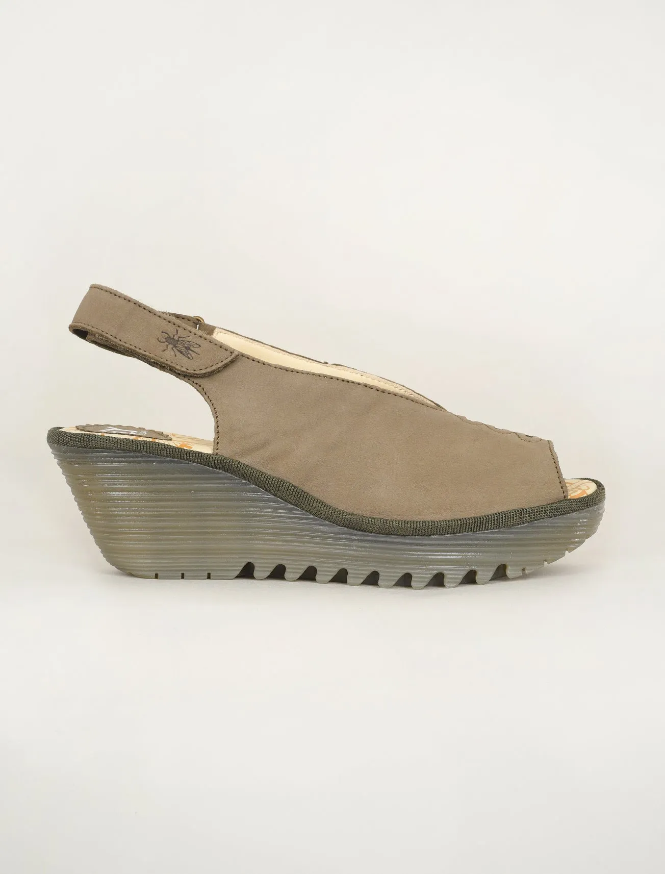 Yeay Open Toe Wedge, Khaki