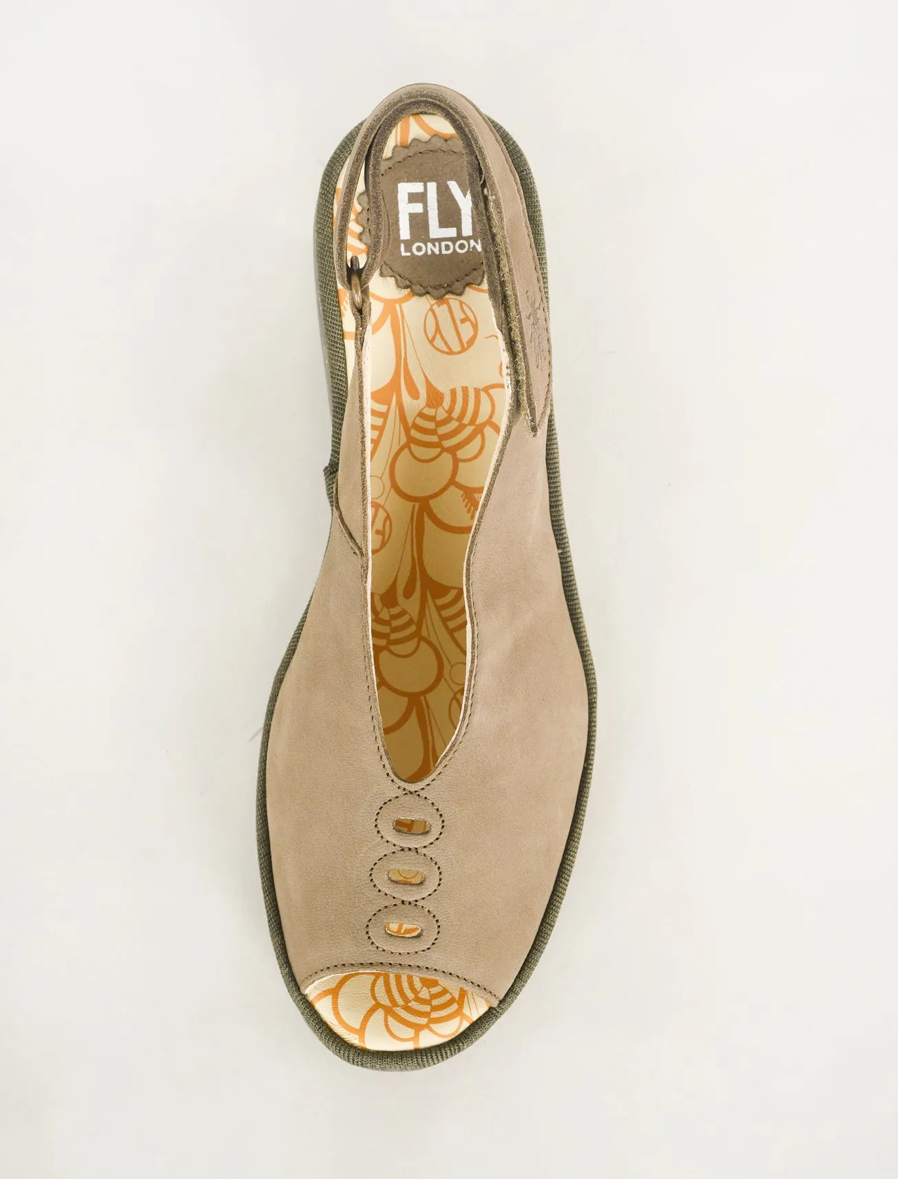 Yeay Open Toe Wedge, Khaki