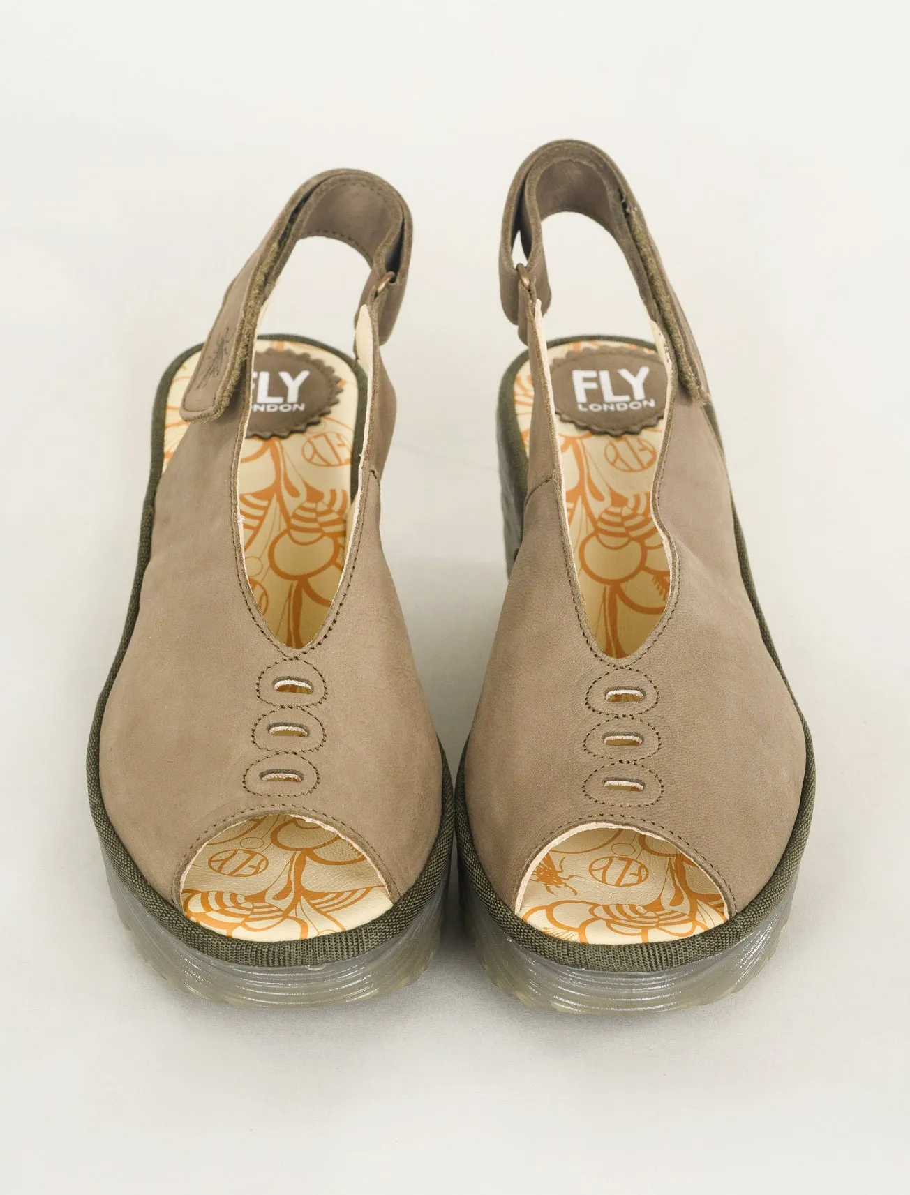 Yeay Open Toe Wedge, Khaki