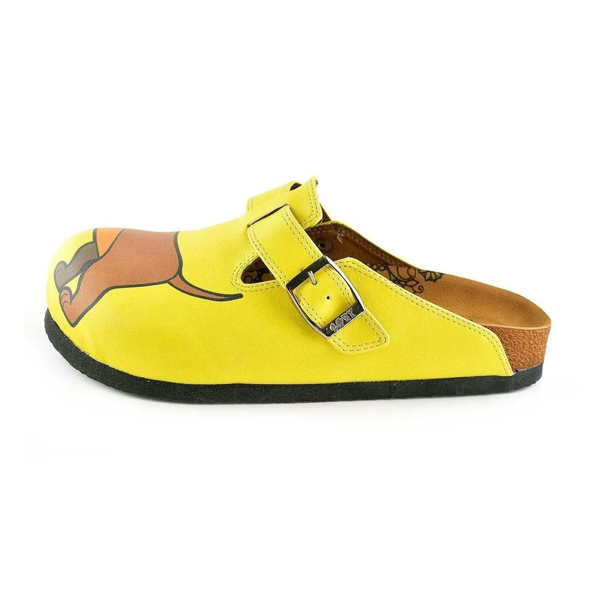 Yellow Dachshund Clogs WCAL346